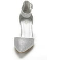 thumbnail image 2 of Dream Pairs Women Fashion Pump Shoes Ankle Strap Pointed Toe Low Chunky Dress Shoes ANNEE SILVER/GLITTER Size 11, 2 of 3