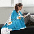 thumbnail image 3 of Manta de muñeco de nieve de invierno para sofá de 50 x 60 pulgadas, manta personalizada suave y acogedora de Navidad, mantas de franela ligeras y polares, mantas y mantas cálidas y difusas para cama,, 3 of 7