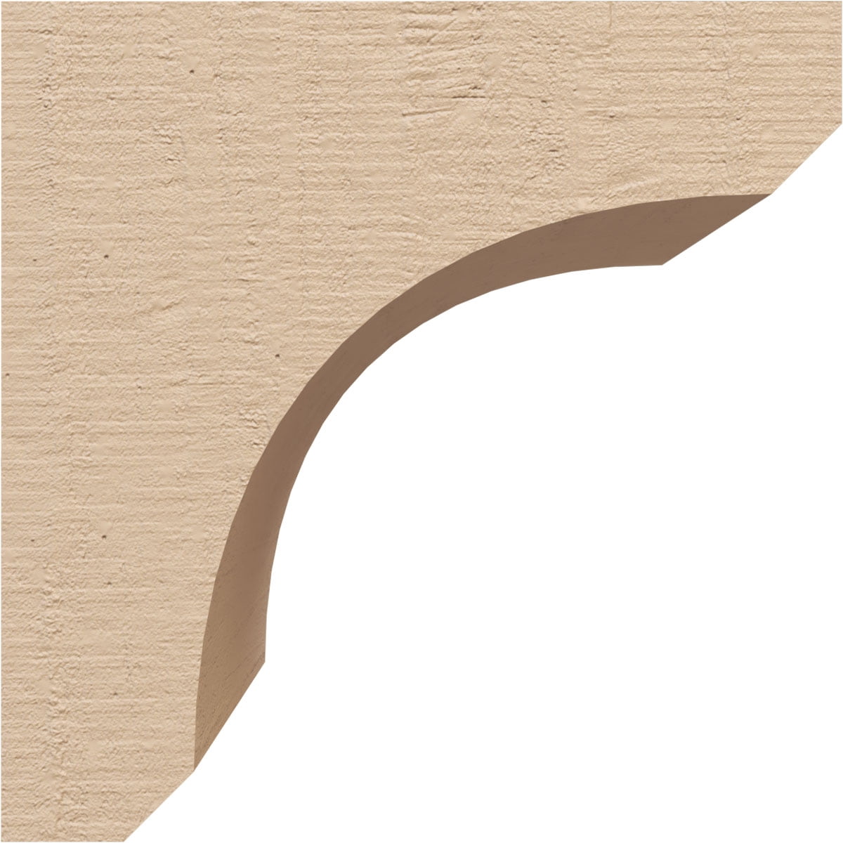 5"W x 5"D x 5"H Wide Legacy Rough Cedar Woodgrain TimberThane Corbel, Primed Tan