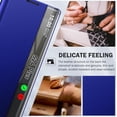 thumbnail image 3 of Phone Case for Samsung Galaxy S24 Plus Case, Smart Clear View Luxury Mirror for S24 Plus Case with Kickstand, Leather Flip Shockproof Protective Cover Samsung S24 5G Plus Case (Blue), 3 of 13