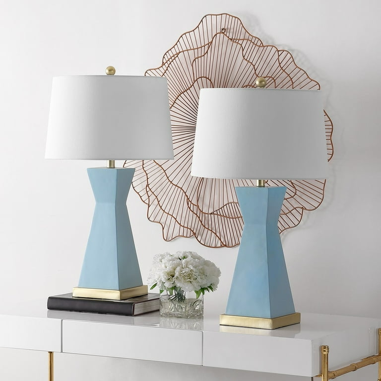【Safavieh】テーブルランプ ライト 照明 LED付き ガラス Blue Amazon.com: SAFAVIEH Lighting Collection Mercurio Blue Glass