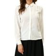 thumbnail image 5 of Allegra K Women's Point Collar Office Shirt Long Sleeve Swiss Dots Blouses, 5 of 6