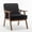 Velvet-Black, variant on Mid-Century Modern Accent Chair, Velvet Upholstered Armchair with Solid Wood Legs for Living Room Bedroom Office