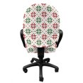 thumbnail image 3 of Christmas Office Chair Slipcover, Traditional Norwegian Selbu Rose Motifs in Diagonal Order Nordic Classical, Protective Stretch Decorative Fabric Cover, Standard Size, Red Green White, by Ambesonne, 3 of 5