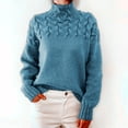 thumbnail image 2 of Women's Fall Turtleneck Cable Knit Sweater Casual Winter Lightweight Long Sleeve Soft Comfy Pullover Jumper Tops, 2 of 5