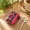 thumbnail image 6 of Travel Dental Set | Pink Portable Bathroom Travel Container | Gift for Traveler | Waterproof Plastic Floss Storage Case, 6 of 9