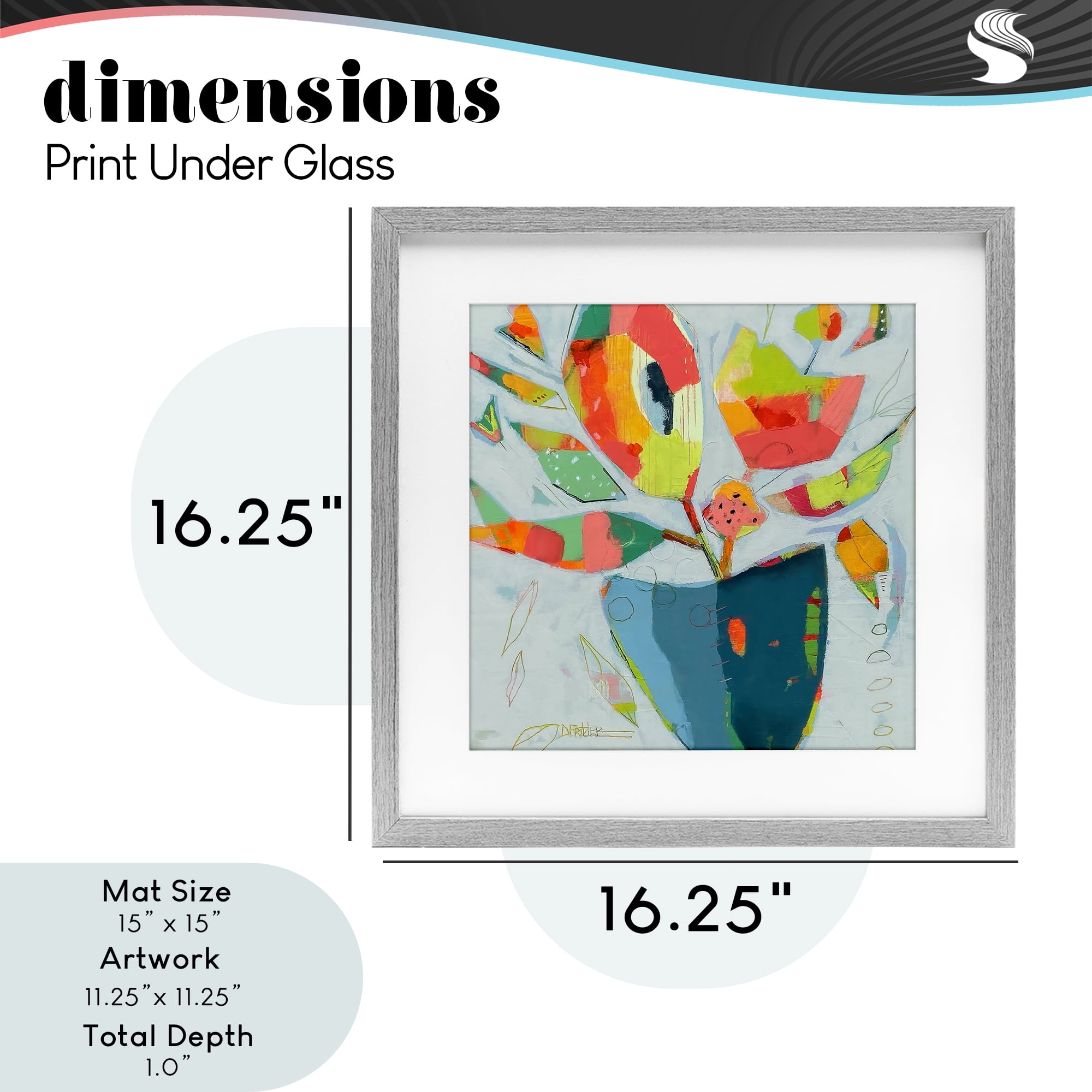 Getting My Groove On Gray Framed Print Under Glass, design by Dianna Fritzler
