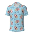 thumbnail image 2 of Daiia I Am A Fan Popcorn Pattern Men’s Polo Shirts,Solid Deck Shirt,Classic Fit, Breathable Cotton Polo for Casual and Sport Wear-Small, 2 of 9