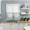 thumbnail image 5 of 24 Inch Long Tier Curtains for Kitchen, Hello Spring Country Daisy Butterfly Retro Black Plaid Bathroom Window Curtains Rod Pocket Short Curtains Window Treatment Tiers for Living Room 2 Panels, 5 of 5