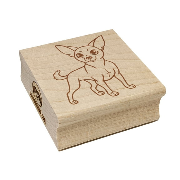 Charming Chihuahua Pet Dog Square Rubber Stamp Stamping Scrapbooking Crafting - Small 1.25in