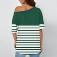 thumbnail image 3 of breaise T-shirts à Rayures pour Femmes, Col Ras du Cou, Manches Courtes, Hauts d'Été Amples, T-Shirts, Chemisiers Business Casual, P-2TG, Livraison Gratuite, 3 of 6