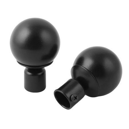 Hotel Alloy Curtain Window Drapery Rod Ends Cap Finials Black 19mm