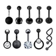 thumbnail image 1 of segolike 10Pcs Belly Button Rings Piercing Body Jewelry Cool Navel Barbell for Gift, 1 of 7