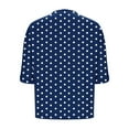 thumbnail image 7 of Women's Oversized Short Sleeve Tops Chest Pocket Polka Dots/Striped Graphic Print Crew Neck Casual T-shirts (M, Navy), 7 of 7