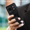thumbnail image 6 of Design for Samsung Galaxy S20 Ultra 5G Phone Case with Screen Protector Adjustable Wrist Strap Kickstand Credit Card Slot Slim Shockproof Hybrid Rugged Protective Cover for Men 6.9 inch Black, 6 of 7