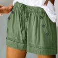 thumbnail image 2 of TRUBKH shorts for women athletic shorts for women linen shorts womens shorts casual bermuda shorts for women Summer Large Size Elastic Decorative Buttons Pocket Casual Shorts Mint Green L, 2 of 6