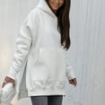 thumbnail image 5 of Ladies Solid Color Thickened Slit Front Pocket Long Sleeve Hoodie Cowl Neck Side Slit Pockets Hoodie Hoodie Women with Pockets Tunic Length Jackets Long Jacket Women Womens Oversized Sweatshirts And, 5 of 8
