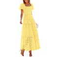 thumbnail image 1 of Vestido de Verano PRETTYGARDEN 2025 con Escote Cuadrado y Mangas Abullonadas, 1 of 8