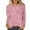 Pink B, variant on WRKEKC Womens Long Sleeve T-Shirts Solid Color Crew Neck Long Sleeve Tee for Women Fall Winter Layering Casual Everyday Wear Top