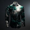 thumbnail image 1 of Camisa con botones para hombre estilo nuevo con diseño de arcoíris y degradado de color informal para uso diario con solapa cómoda y elegante de manga larga, 1 of 6