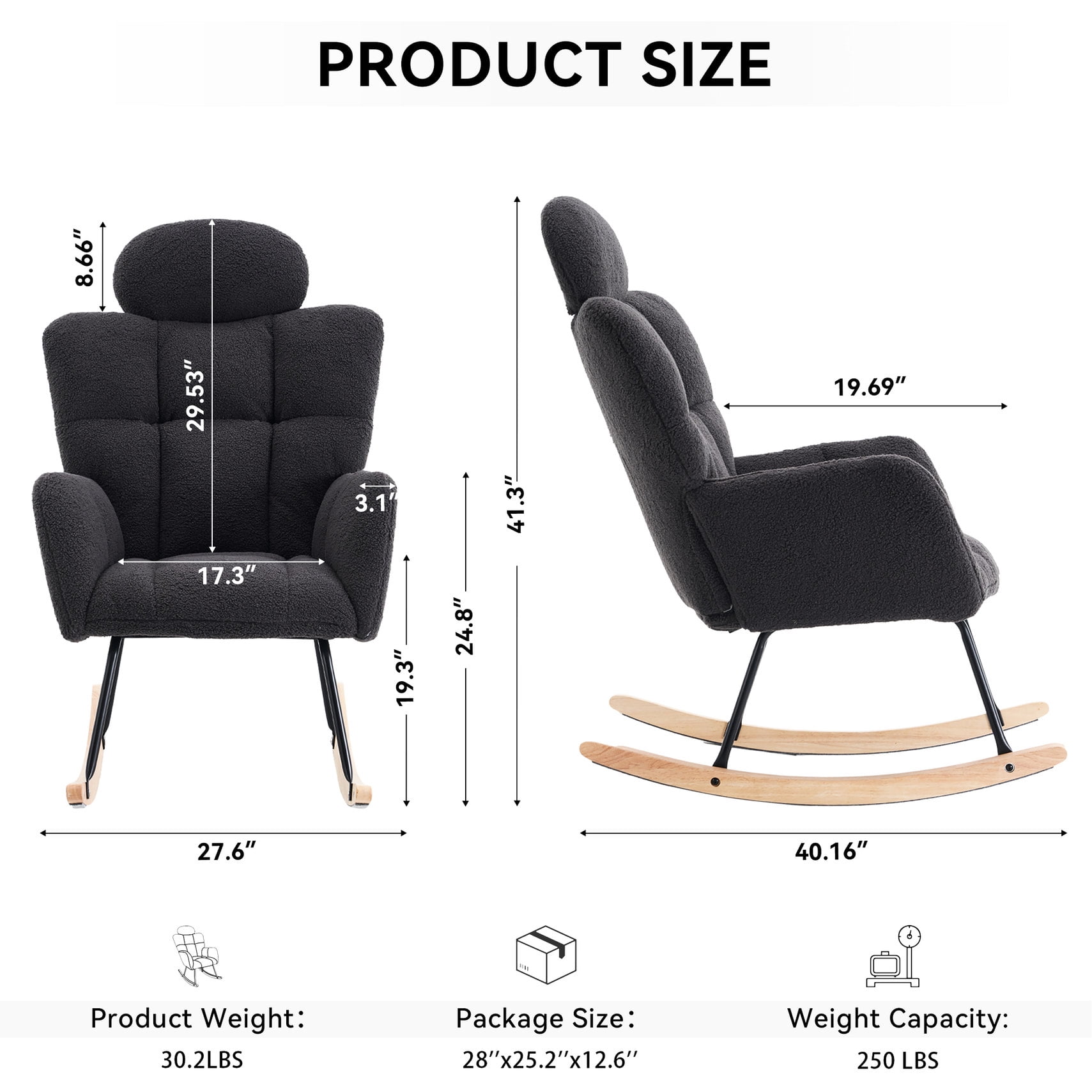 Rocking and gliding design, easy assembly / Perfect for nursery use