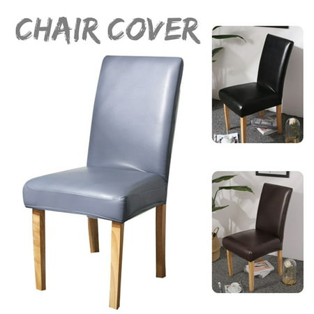 Dining Room Chair Slipcovers Pu Leather, Leather Chair Seat Covers