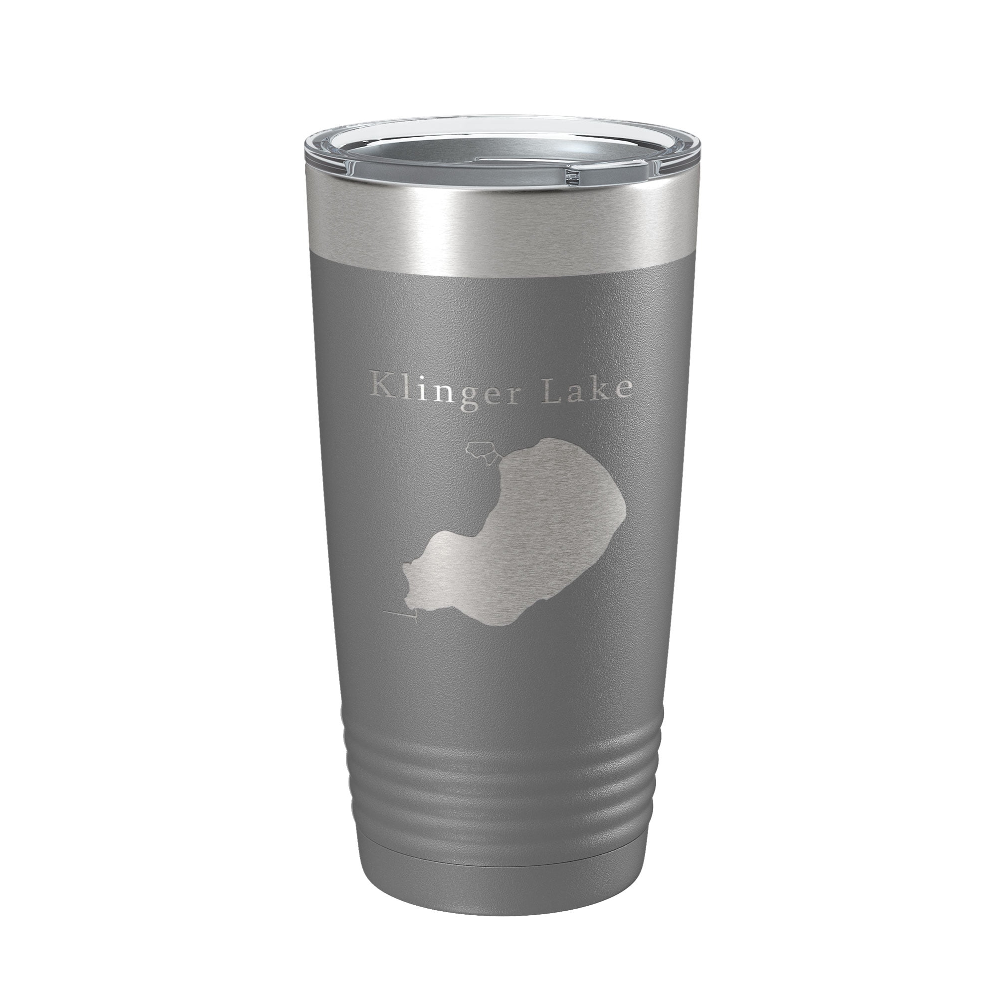 Klinger Lake Map Tumbler Travel Mug Insulated Laser Engraved Coffee Cup