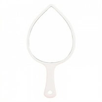ACDANC White Hand Mirror - 6.3"×3.3"×0.8" Teardrop Leaf Shape Small Handle Mirror