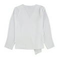 thumbnail image 2 of Alfani Womens Draped Front Pullover Blouse, White, Large, 2 of 2