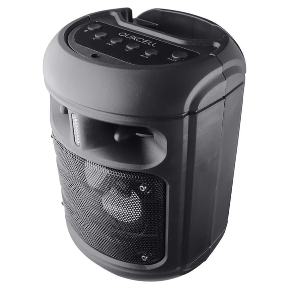 Quikcell Party Beat Boost Wireless LED Speaker with Microphone Input, 10W, Black