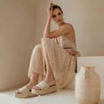thumbnail image 6 of Cushionaire Kudos Platform Womens Sandals – Comfortable Open Toe Slip On Flat Slides, Casual Summer Sandals for Women, 6 of 30