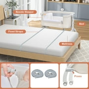 Costway 3-in-1 Portable Baby Bassinet Bedside Sleeper Cradle with Mattress& Storage Basket Beige