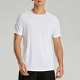 thumbnail image 3 of DJDLJWCJ Mens T Shirts, Elastic Stretch Solid Crewneck T Shirts for Men Muscle Summer Short Sleeve Shirt White XL, 3 of 6