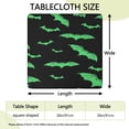 thumbnail image 2 of Black Halloween Bats with Green Square Fitted Tablecloth with Elastic Edge,Square Table Cover,Washable Elastic Table Cover for Home Kitchen Party Decor 36"x36", 2 of 6