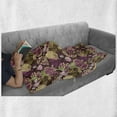 thumbnail image 6 of Modern Soft Flannel Fleece Throw Blanket, Paris Landmark Eiffel Tower Leaves with Maroon Color Backdrop, Cozy Plush for Indoor and Outdoor Use, 50" x 60", Pale Green Purple, by Ambesonne, 6 of 6