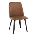 thumbnail image 2 of LumiSource Toriano Faux Leather And Wood Dining Chairs, Camel/Black, Set Of 2 Chairs, 2 of 8