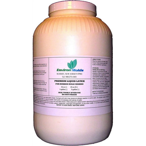 Premium Mold-Making Latex by EnvironMolds - 1 Gallon, Detailed Reproduction, Low Shrinkage - Ideal for Art and Industrial Use