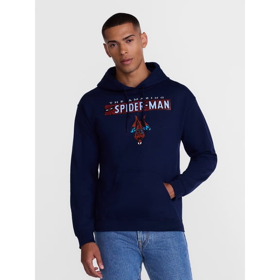 Marvel Spider-Man Men's and Big Men's Front Back Graphic Cotton Hoodie, Sizes S-3XL