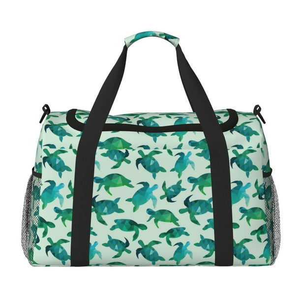 Disketp Green Sea Turtle Bolsa de Viaje Tipo Duffle, Bolso de Mano para Fin de Semana para Mujer, Bolsa de Gimnasio Ligera para Hombre, Esencial para Viajes