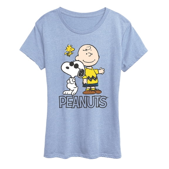 Peanuts - Charlie Brown, Snoopy & Woodstock - Women's Short Sleeve Graphic T-Shirt