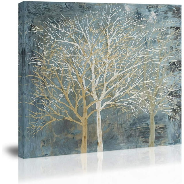 Arte de la pared Decoración de árbol azul blanco pintura abstracta moderna en lienzo impresiones imágenes ilustraciones decoración del hogar para cocina sala de estar comedor Ormromra CZJJ-ST105