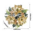 thumbnail image 3 of Luxcidy Christmas Candle Rings,9 In Artificial Poinsettia Candle Rings, Red Berry Gold Pinecones Candle Ring Holder Christmas Decoration for Pillars Rustic Wedding Centerpiece Table Decor(Gold), 3 of 6