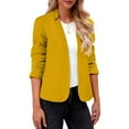 thumbnail image 5 of Baberdicy Women's Slim Fit Blazer, Business Casual Long Sleeve Open Front Jacket , Tailored Business Blazer, Open-Front Suit Jacket, Office Layer Yellow 3Xl, 5 of 5