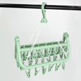 thumbnail image 3 of Sock Drying Rack, Hanging Clothes Drying Rack with 32 Windproof Pegs, Collapsible Lingerie Sock Drying Rack for Socks, Underwear, Baby Clothes, Towels, 3 of 5