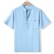 thumbnail image 5 of pstuiky camiseta de hombre, Camisa estilo cárdigan informal de manga corta con cuello vuelto y botones de color liso para hombre ropa de hombre s, 5 of 7
