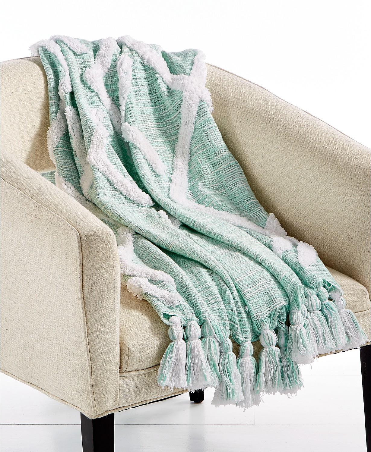 Lacourte Riya 50 Inches x 60 Inches TuftedChenille Cotton Luxury Throw