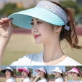 thumbnail image 4 of Summer Wide Brim Adjustable UV Protection Sun Hat Beach Cap Sports Visors Empty Top Hat BLACK, 4 of 8