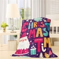 thumbnail image 2 of vnanda Christmas Decor Blanket Christmas Blanket with Elk Snowflake Santa Claus Print Soft Cozy Rectangle Sofa Bed Office Nap Blanket for Xmas Festival Gift, 2 of 8