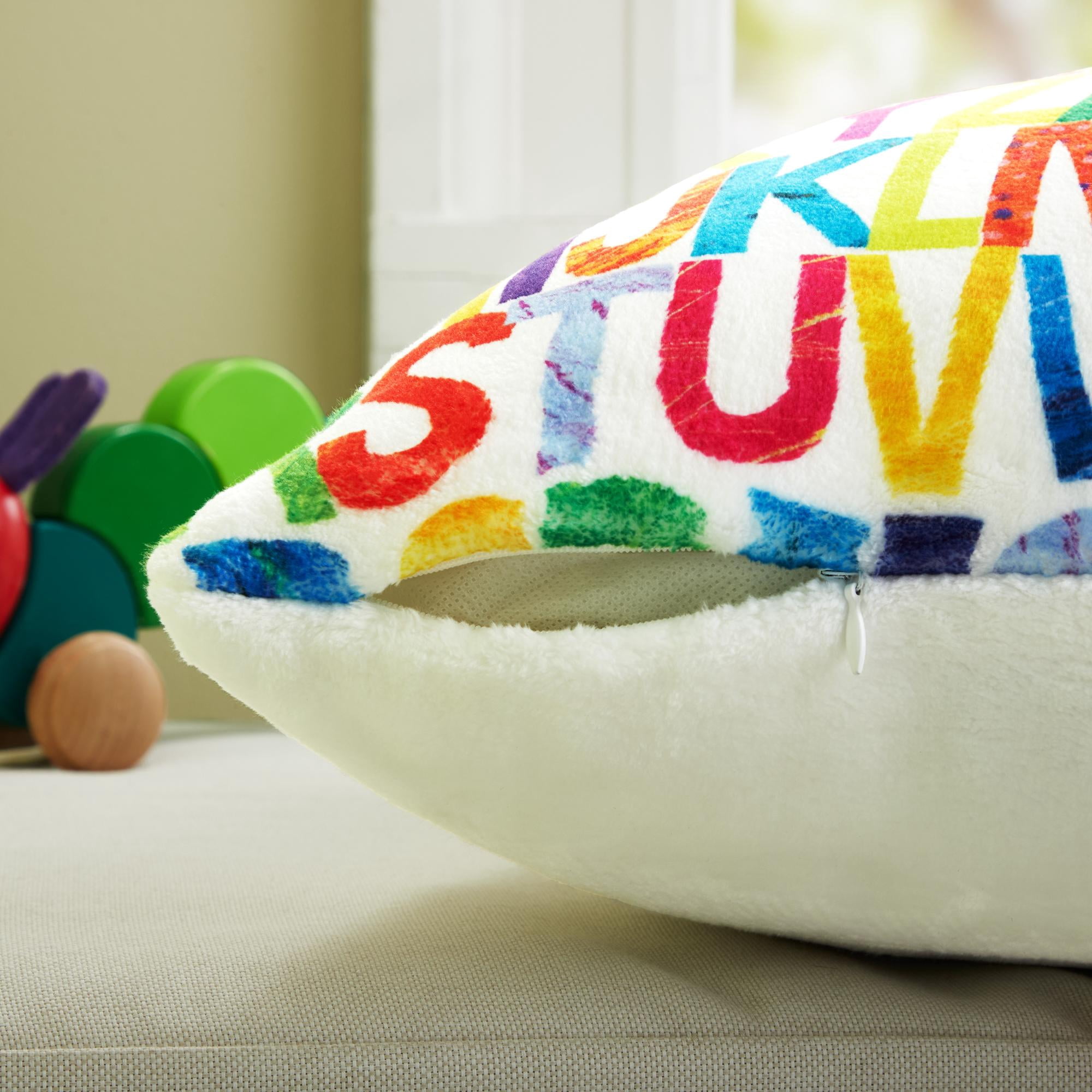 Eric Carle Washable A is for Apple Toddler Pillow, Multicolored, 18"x18"