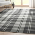 thumbnail image 6 of Well Woven Apollo Plaid Modern Dark Grey Flat Pile Easy to Clean 3'3" x 5' Area Rug for Living Room Dining Room Bedroom and Kitchen, 6 of 7